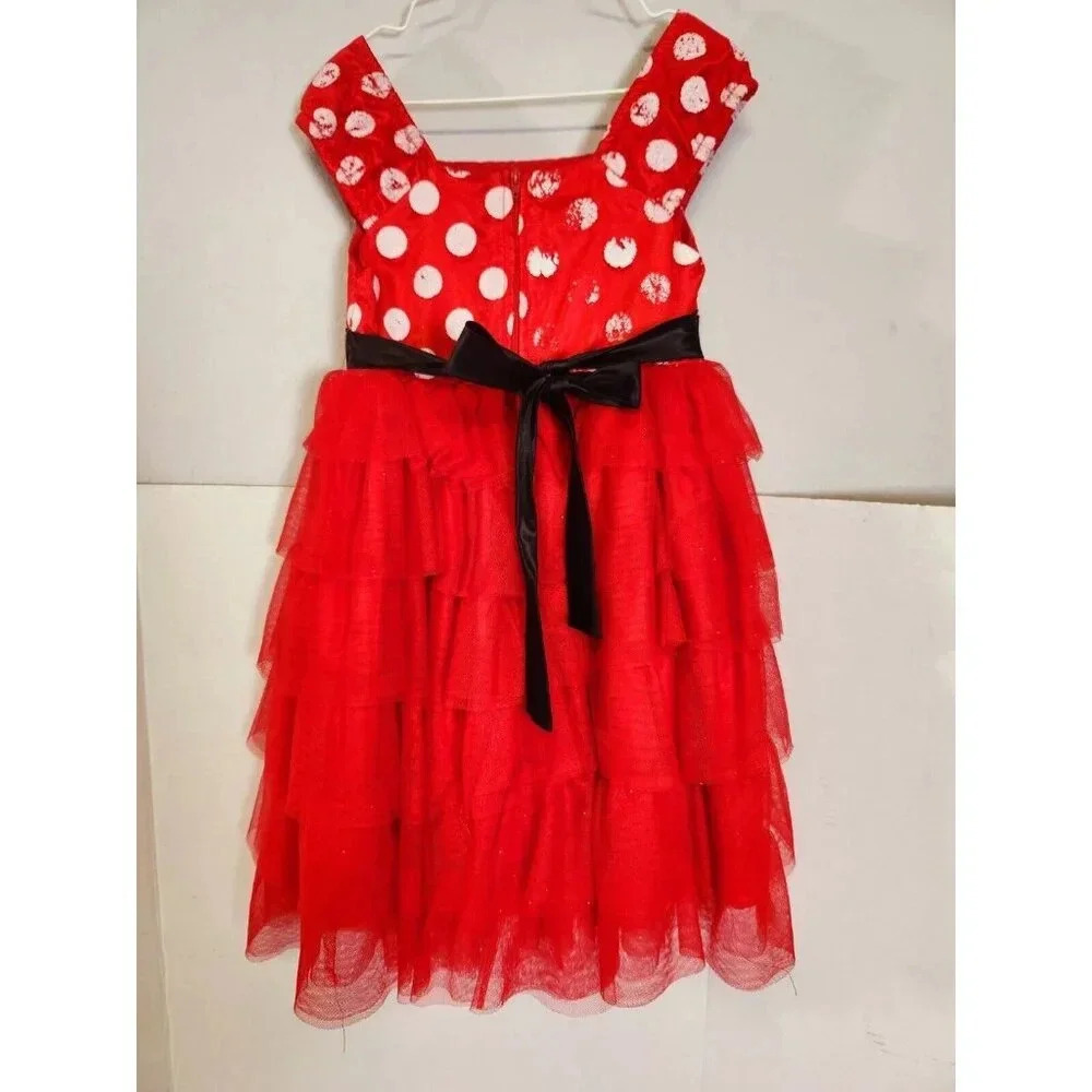 Disney Minnie Mouse Dress Sleeveless Size 4 Costume Some Flaking Of Dots - Picture 3 of 7